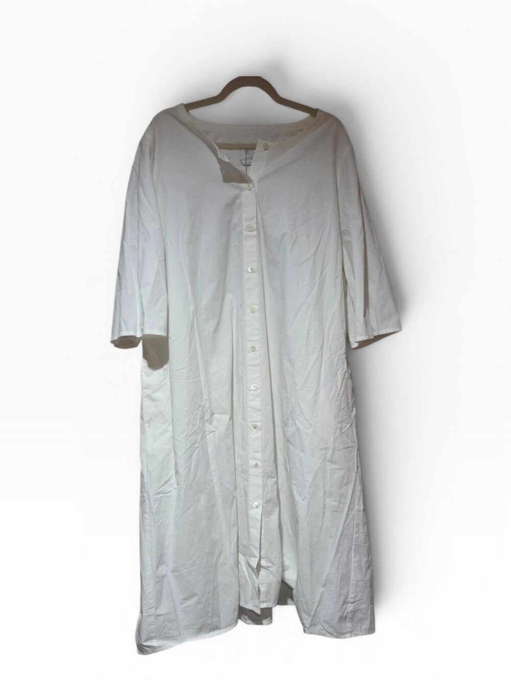 Marina Rinaldi Voyage "DICOREO" White‎ Cotton Shirt Dress Size 22W (31) NWT $685